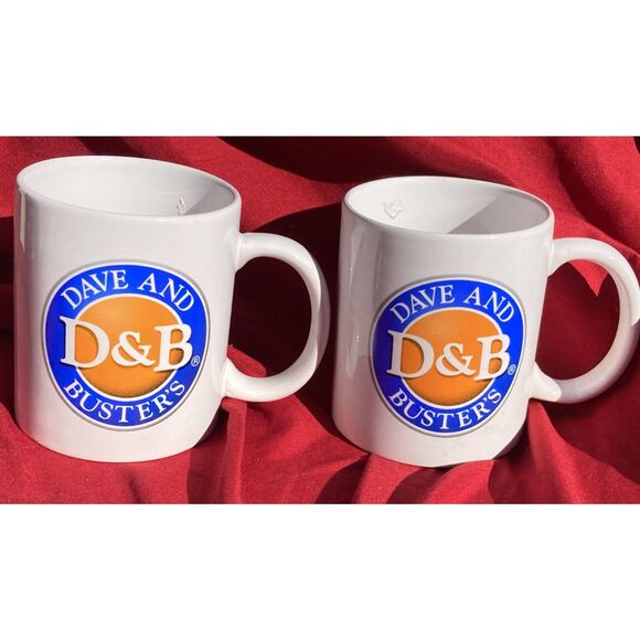 Set of 2 Dave and Busters (D&B) Coffee Mugs - Beverage Cups - Picture 1 of 6